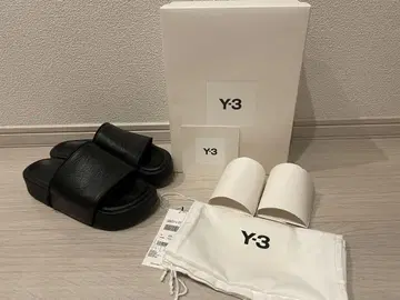 Y-3 SLIDE 슬라이드 가죽 샌들 통굽