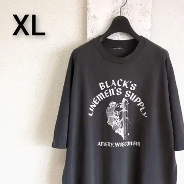 구제 의류 싱글 스티치 티셔츠 블랙 XL 상당 전기 공사 기술자