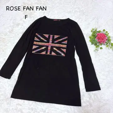 로즈 팬 팬 F 유니언 잭 블랙 긴팔 튜닉 세탁 가능