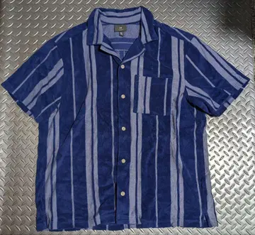 H&M 반팔 셔츠 XL 타월 여름 파일 썸머 마린 스타일 파랑 리조트