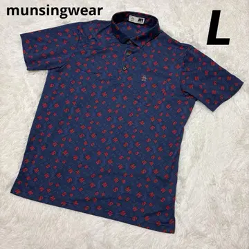 munsingwear 먼싱웨어 골프 반팔 셔츠 L 네이비 올 패턴