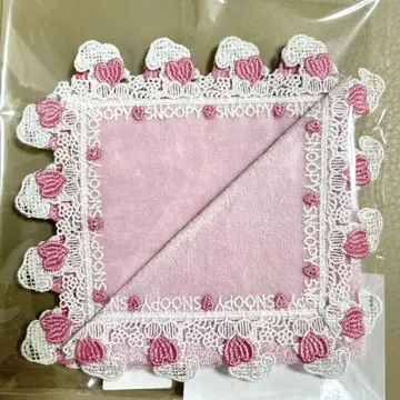 치카자와 레이스 스누피 손수건 핑크