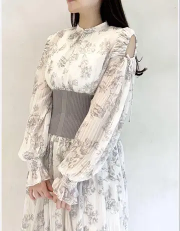 snidel 허리 리브 원피스 롱 기장