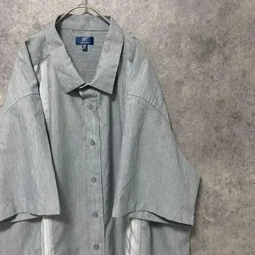 00s 반팔 디자인 셔츠 남성용 3XL 그레이 구제 의류