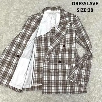 DRESSLAVE 체크 무늬 더블 브레스트 테일러드 자켓 일본제