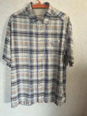 Tommy Bahama 반팔 셔츠 M 사이즈 체크 무늬 구제 의류 실크