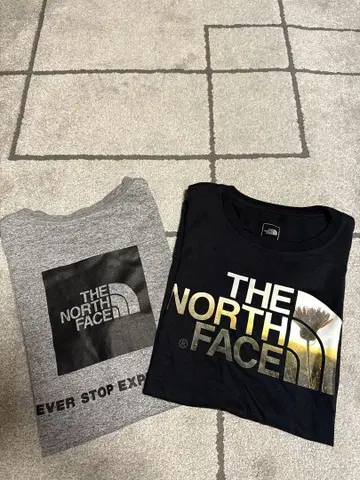 THE NORTH FACE 여성용 티셔츠 2장 세트 (그레이, 블랙)