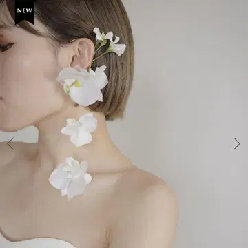 sassy 3way 플라워 이어 커프 화이트