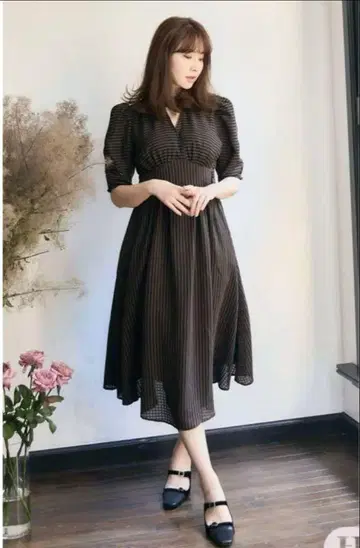 Herlipto 보더 원피스 Striped Midi Dress
