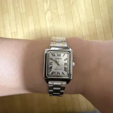 카시오 CASIO 쿼츠 스퀘어 골드 컬러 콤비 액세서리