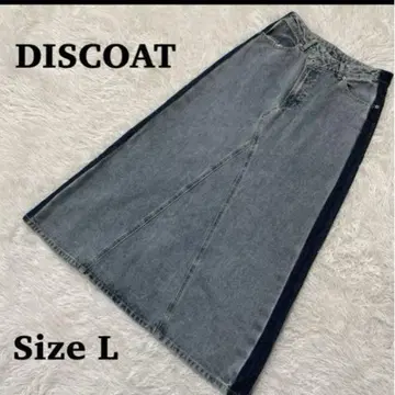 DISCOAT 디스코트 데님 롱 사이드 라인 세탁 가능 데미지 가공,