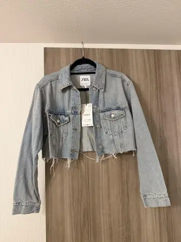 자라 새상품 미사용 택 포함 크롭 데님 자켓 XS