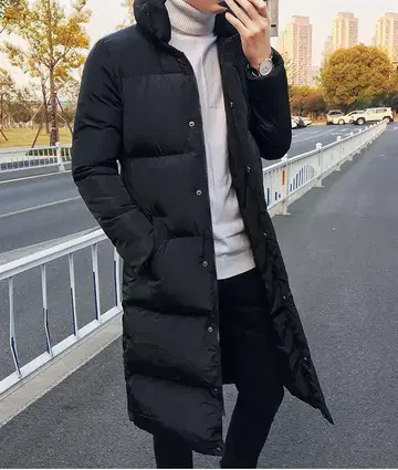 블랙 롱 다운 자켓 L 사이즈