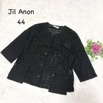 Jil Anon 2XL 블랙 레이스 가디건 메쉬 코튼