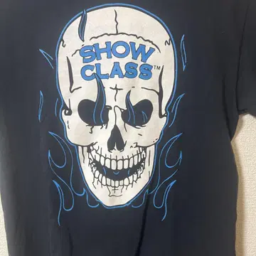 빈티지 SHOW CLASS 스컬 티셔츠 블랙