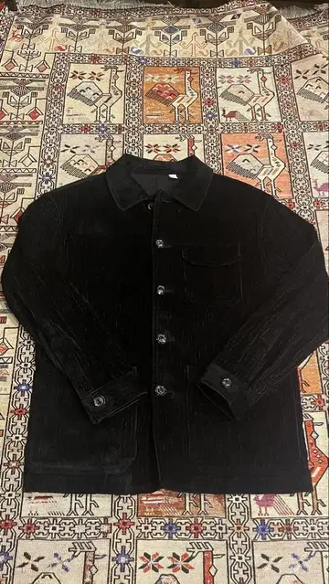 LARDINI 블랙 코듀로이 커버올