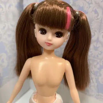 리카짱 옷 갈아입히기 인형 핑크 헤어 트윈 테일