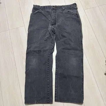 90s wrangler 이후 염색 블랙 데님 페이드 탄소 블랙