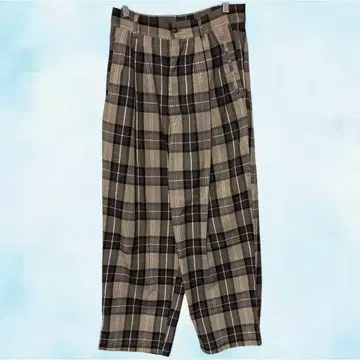kutir 쿠티르 캐주얼 팬츠 브라운 남성용 체크 와이드
