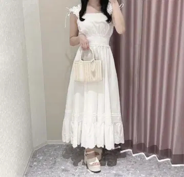 anmille 디자인 프릴 코튼 원피스