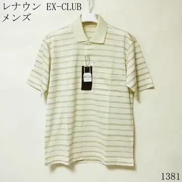 EX-CLUB 아이보리 스트라이프 피케 셔츠