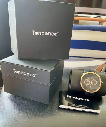Tendence 갈리버 라운드 크로노그래프 손목시계 블랙/로즈 골드
