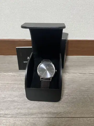 Armani Exchange 시계 실버 가죽