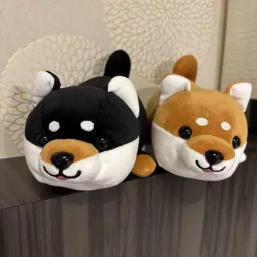 마메시바 봉제 인형 블랙과 브라운 세트