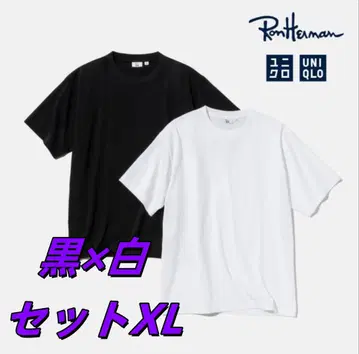 유니클로 Ron Herman XL 티셔츠 화이트/블랙 1