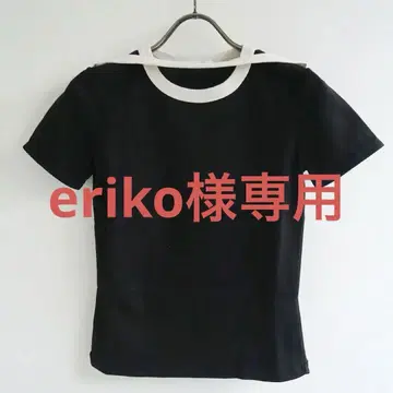 우치다 후미카 트림드 더블넥 티셔츠