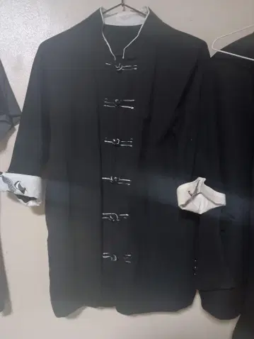 블랙 중화권 자켓 학 자수 남성용 M 새상품급