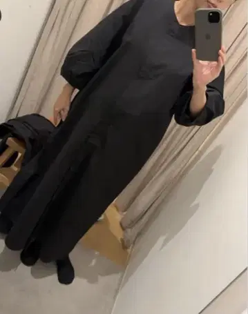 블랙 긴팔 셔츠 원피스 새상품급