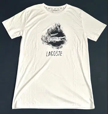 LACOSTE 라코스테 티셔츠 화이트 크래싱 로고