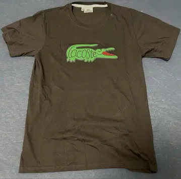 LACOSTE 라코스테 티셔츠 자수 로고 블랙