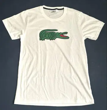 LACOSTE 라코스테 티셔츠 자수 로고 화이트