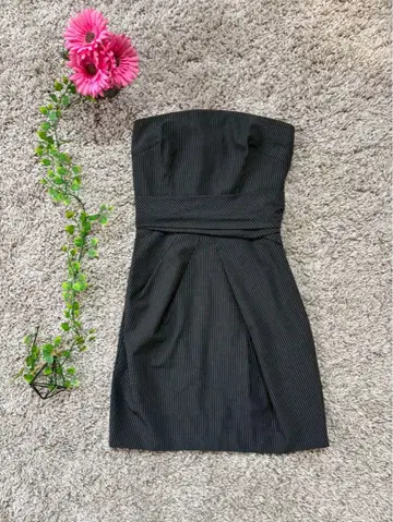 다나 캐런 뉴욕 튜브 드레스 미끄럼 방지 테이프 포함 핀스트라이프 S