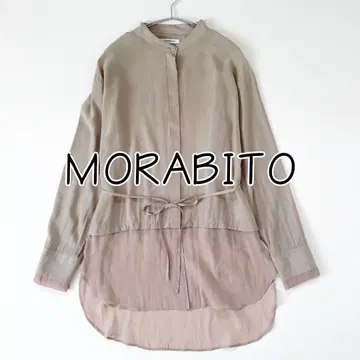 MORABITO BLANC 이소재 절개 시어 블라우스 레이어드 38
