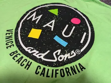 MauiandSons 네온 그린 티셔츠 하와이 HAWAII 서핑 2XL
