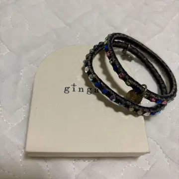 gingam 멀티 컬러 비즈 패브릭 팔찌 2개 세트
