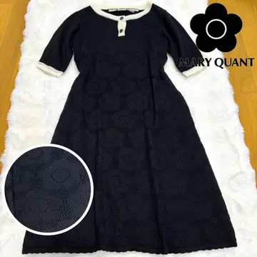 MARY QUANT 원피스 도킹 니트 반팔 폴로 데이지