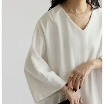 antiqua 안티카 V넥 7부 소매 오버 사이즈 분또 티셔츠