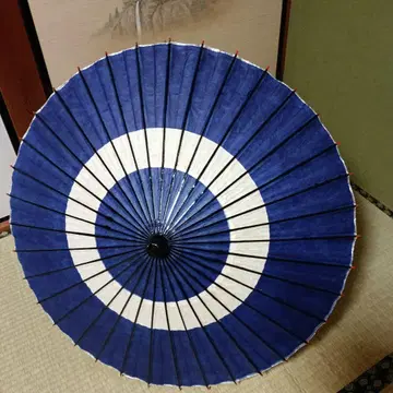 무용 우산 네이비 블루와 화이트