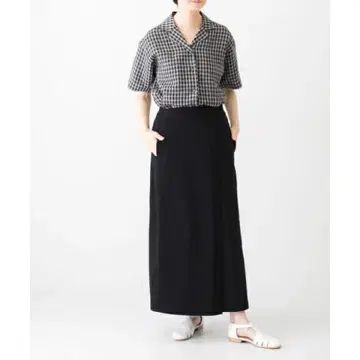 린넨 레이온 오픈 카라 셔츠
