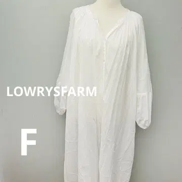 로리즈팜 벌룬 소매 셔츠 원피스 시어 롱 루즈핏 면