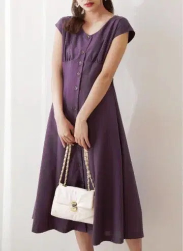 PROPORTIONBODYDRESSING V넥 프론트 버튼 원피스 PS