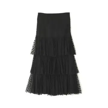 JILLSTUART 질스튜어트 얇은 명주 자수 티어드 스커트