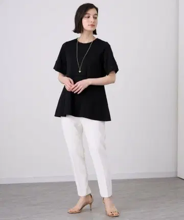 anayi 컴팩트 코튼 플라이 반팔 풀오버