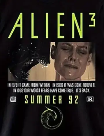 ALIEN3 에이리언 3 영화 티셔츠 데이비드 핀처 레어 호러