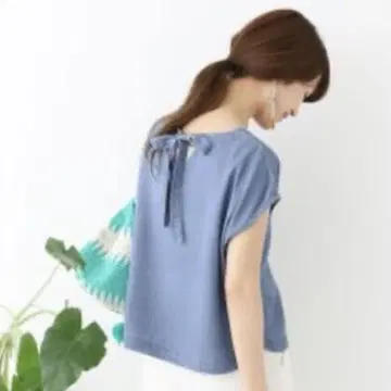 어반 리서치 도어즈 텐셀 데님 백 리본 풀오버