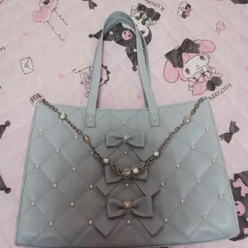 앙크루즈 Ank Rouge 리본&비쥬 백 Bag 블루 스카이블루